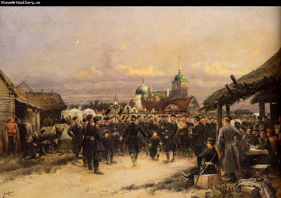 Edouard Detaille Chorus Of The Fourth Infantry Battalion At Tsarskoe Selo